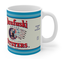 Load image into Gallery viewer, Red, White and Blue Daufuski Oysters 11oz Mug