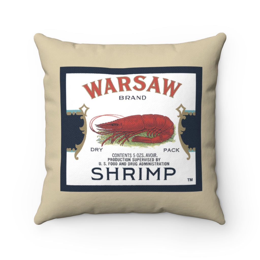 Warsaw Shrimp Square Pillow (Left Side)