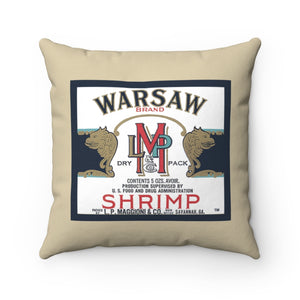 Warsaw Shrimp Square Pillow (Right Side)