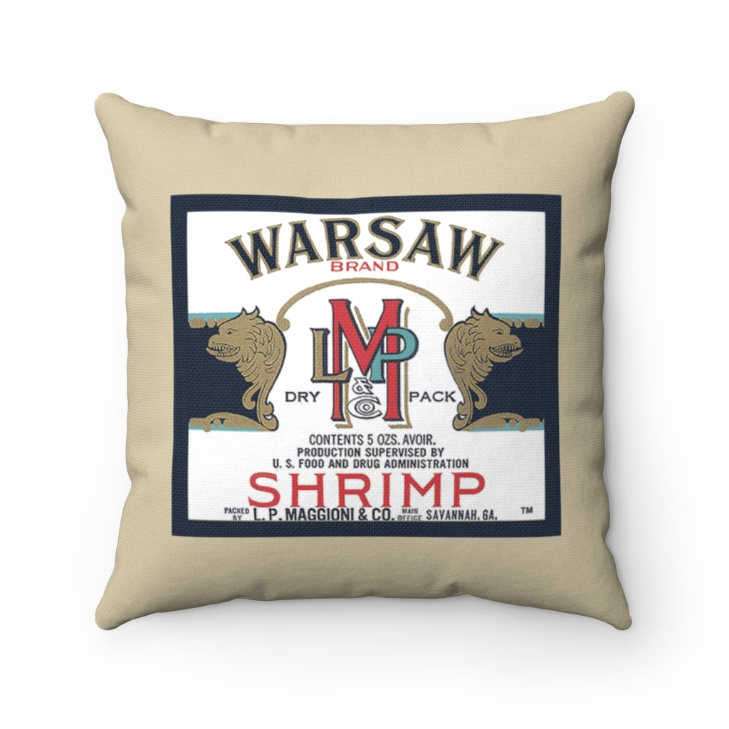 Warsaw Shrimp Square Pillow (Right Side)