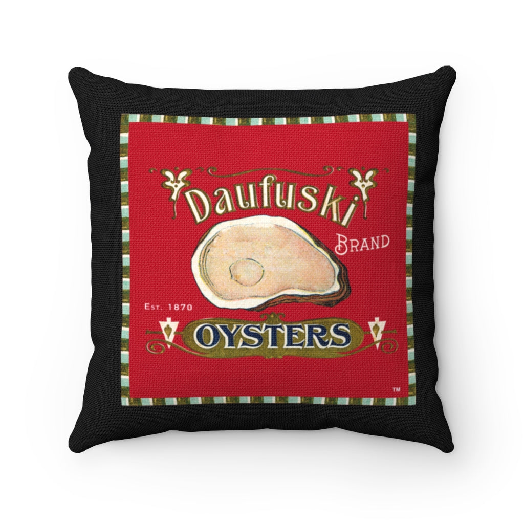 Daufuski Oysters Square Pillow (Left Side)