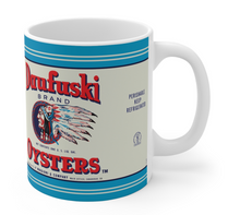 Load image into Gallery viewer, Red, White and Blue Daufuski Oysters 11oz Mug
