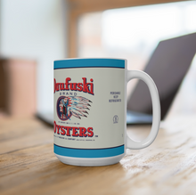 Load image into Gallery viewer, Red, White, and Blue Daufuski Oysters 15oz Mug
