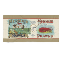 Load image into Gallery viewer, Mermaid Prawns Beach Towel
