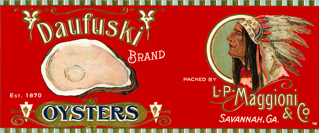 Daufuski Oysters Metal Sign