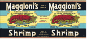 Maggioni's Shrimp Metal Sign