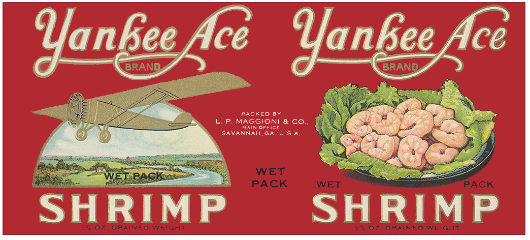 Yankee Ace Shrimps Metal Sign