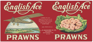 English Ace Prawns Metal Sign