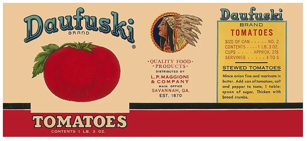 Daufuski Tomatoes Metal Sign