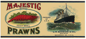 Majestic Prawns Metal Sign