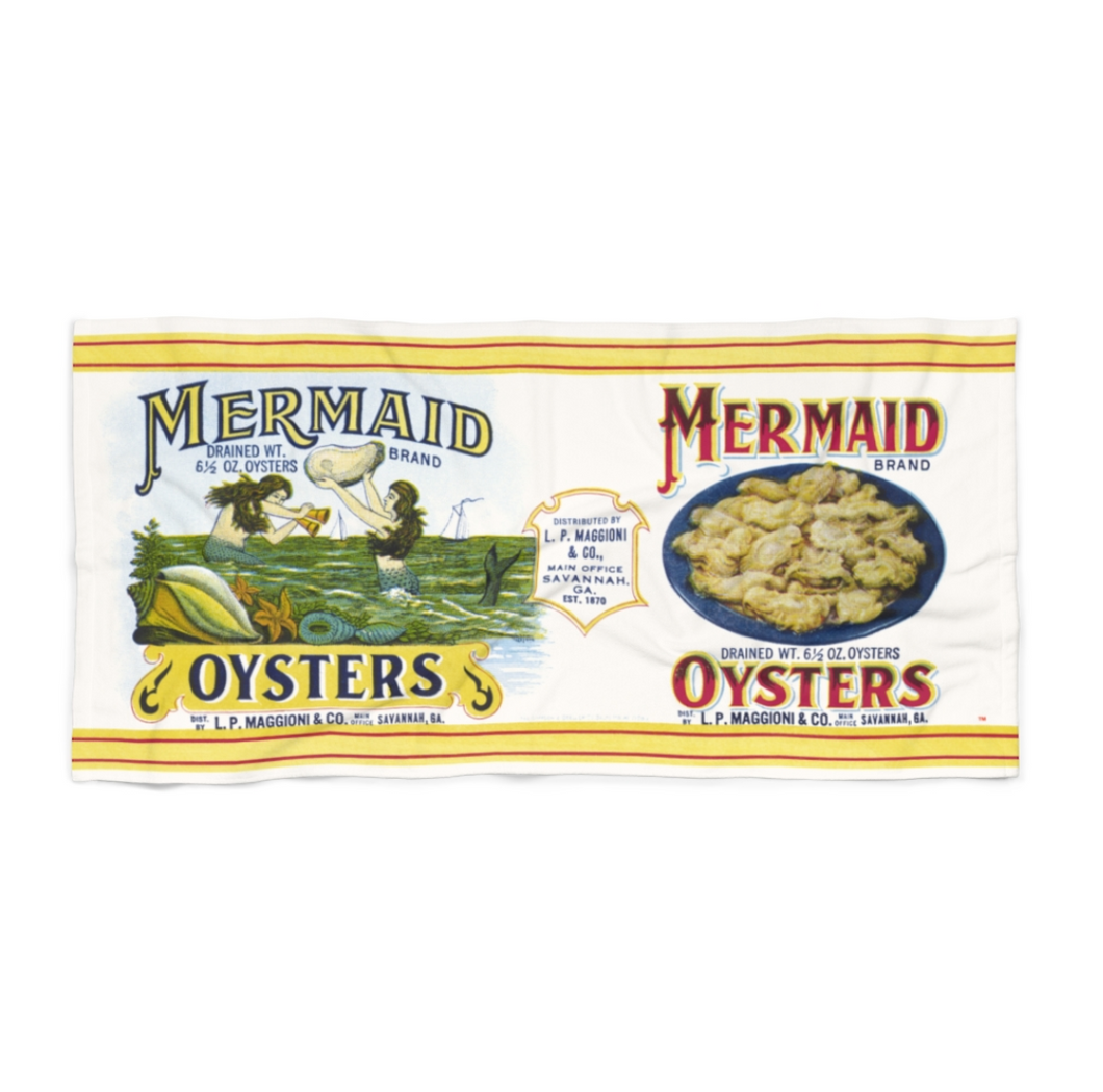 Mermaid Oysters Beach Towel