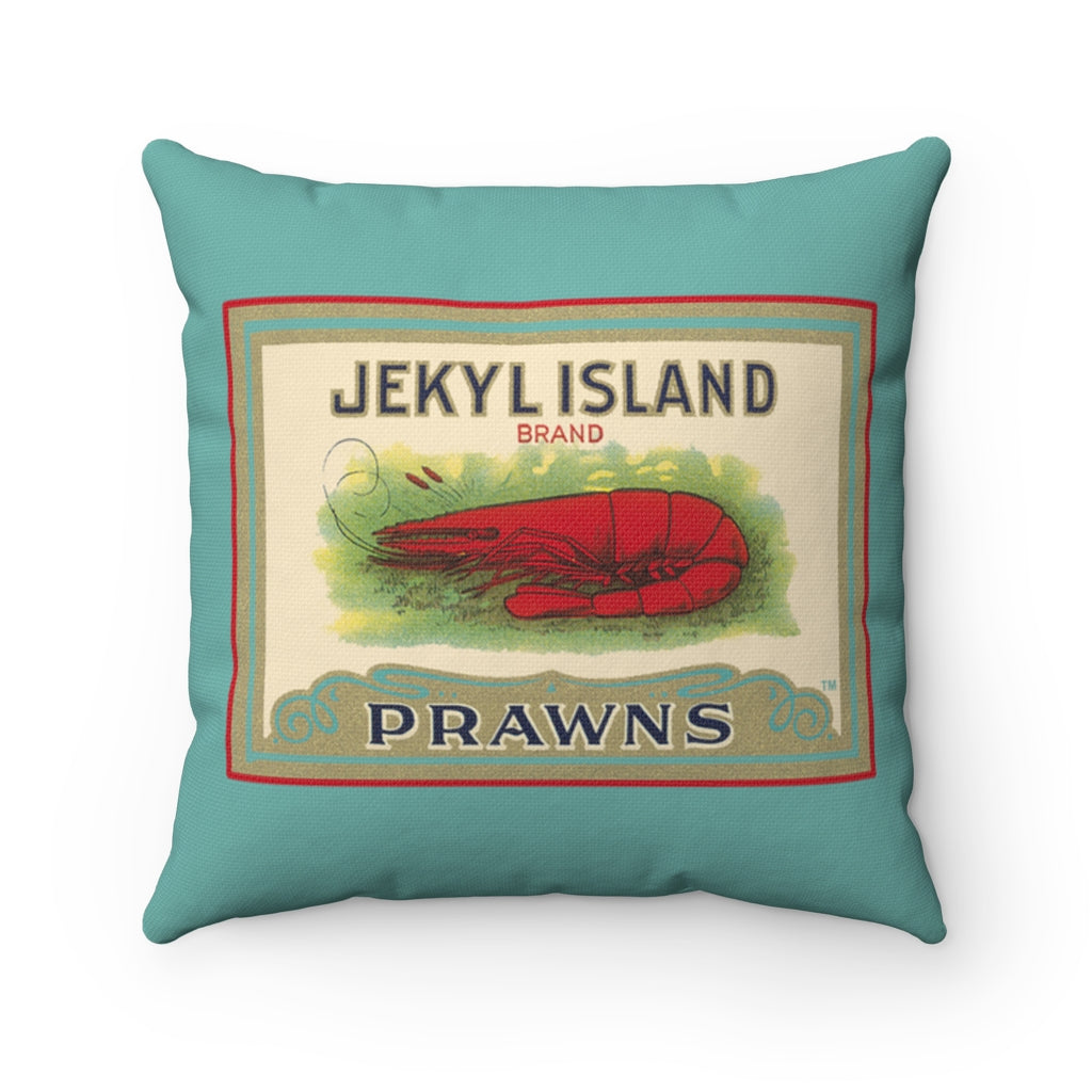 Jekyl Island Prawns Square Pillow (Left Side)