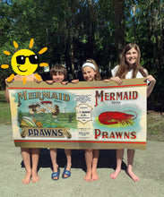 Load image into Gallery viewer, Mermaid Prawns Beach Towel
